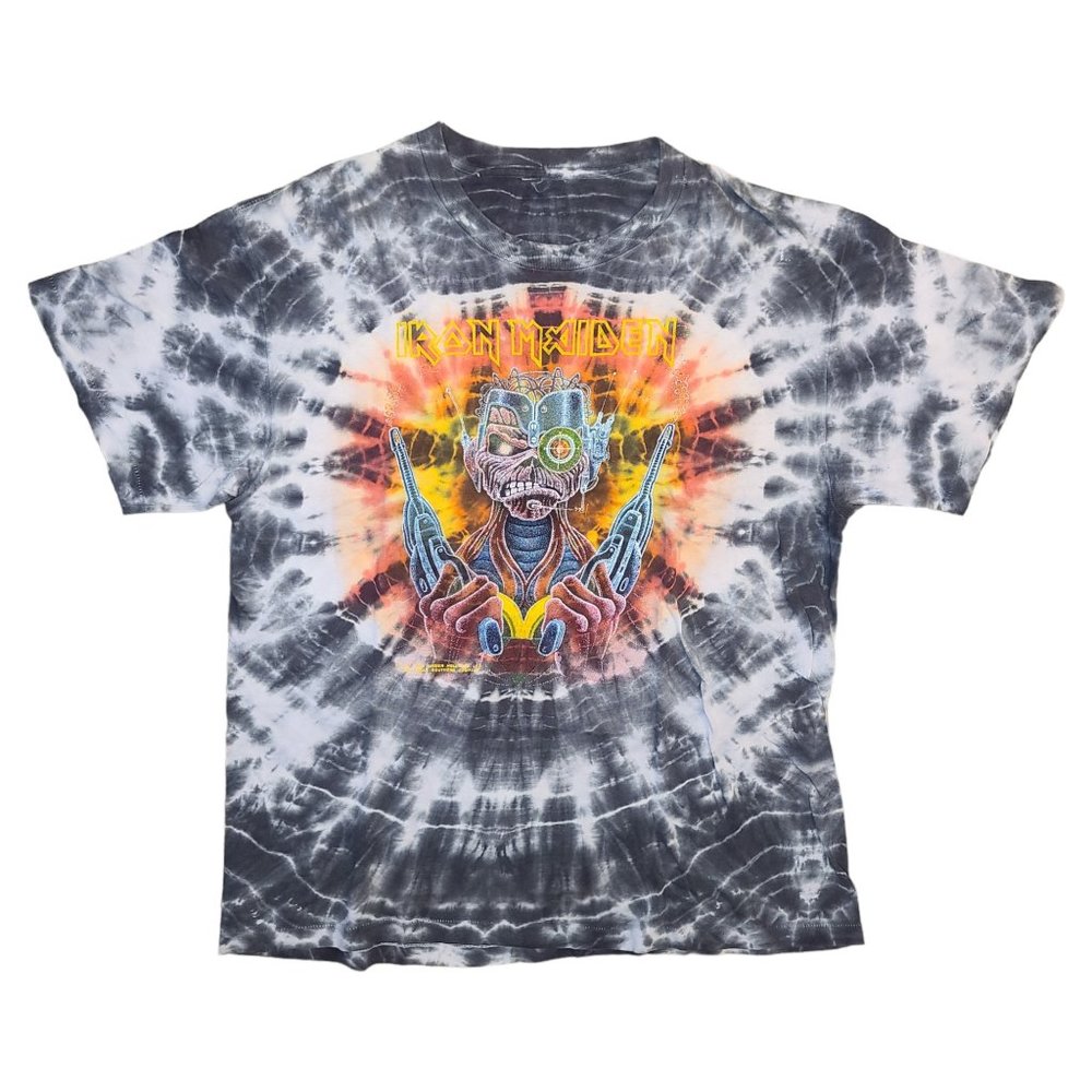 Vintage 1987 Iron Maiden Somewhere In Time Symmetria Tie Dye Shirt